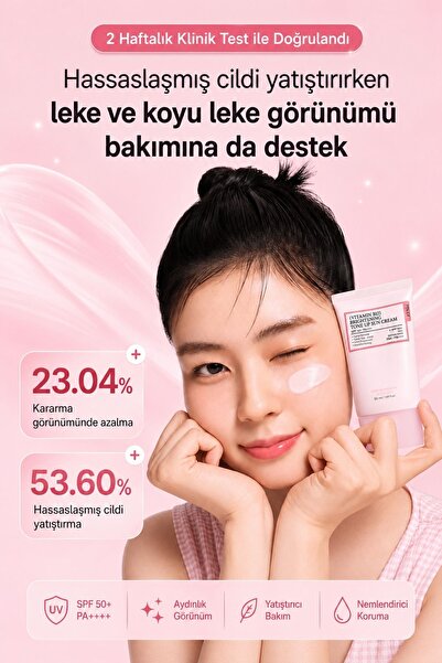 FULLY Vitamin B12 Brightening Tone Up Sun Cream SPF50+ PA++++ - Pembe Ton Eşitleyici Güneş Kremi