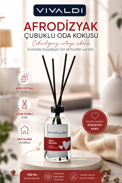 Vivaldi Home Çekici Hürrem Afro Çubuklu Oda Kokusu 100 ml, Kalıcı ve Özel Aro...