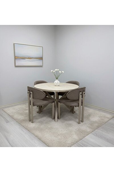 ROYALİSA TABLE CHAİR ROYALİSA LOFT LOTUS AÇILIR MDF TRAVERTEN MUTFAK MASASI C...