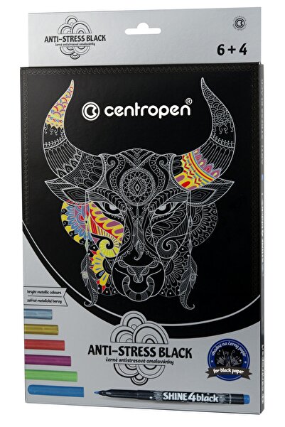 CENTROPEN SET CĂRȚI DE DESEN ANTI-STRES + 6 MARKERE