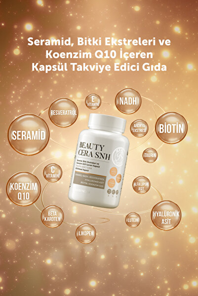 MFM NUTRACEUTICALS MFM Beauty Cera SNH Seramid, Bitki Ekstreleri ve Koenzim Q10 içeren Kapsül