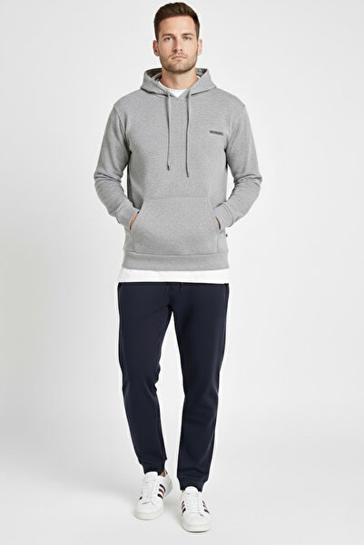 Süperlife Hooded Long Sleeve Printed Slim Fit Thin Men's Sweatshirt Spr 2019k61