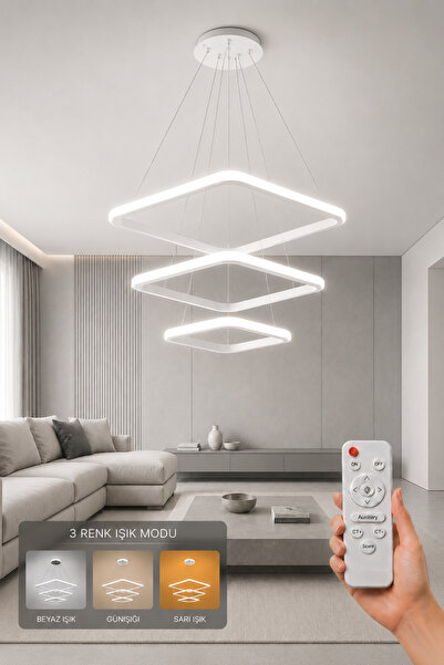 AvizeGO Melo 3'lü LED Sarkıt Avize 3 Renk Kumandalı