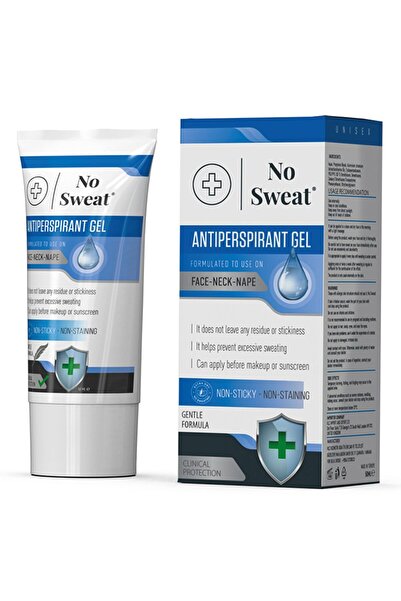 No Sweat Antiperspirant Gel 50 ML-Yüz-Boyun-Ense Terlemesine Karşı Jel-Spor Y...