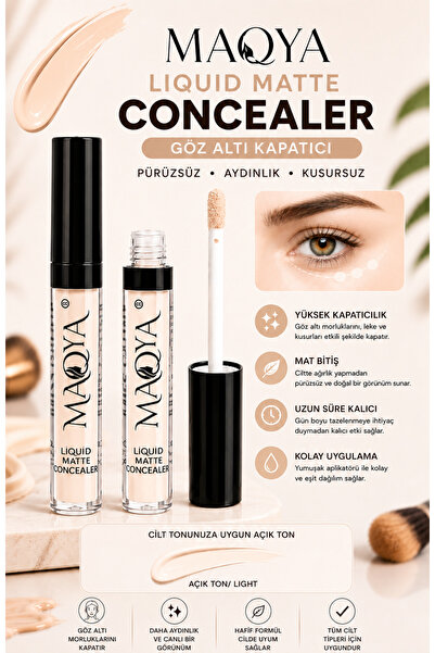 MAQYA Cosmetics Likit Mat Kapatıcı Concealer Açık Ton/(MT-1448)