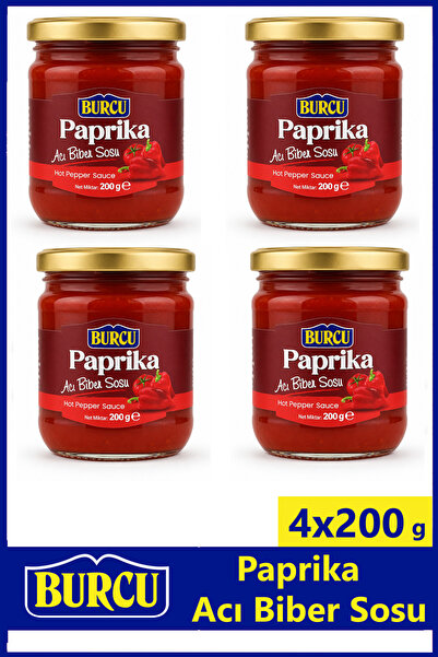 BURCU Paprika Acı Biber Sosu 200 gr x 4 Adet