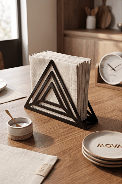 Mova Dizayn Desktop Metal Napkin Holder, Black Napkin Holder, Steel Patterned...