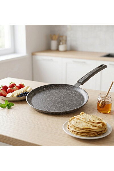 TAŞHAN Döküm Krep Ve Omlet Tavası Siyah Granit No : 26cm ENDUSTRIYEL KULLANIM...
