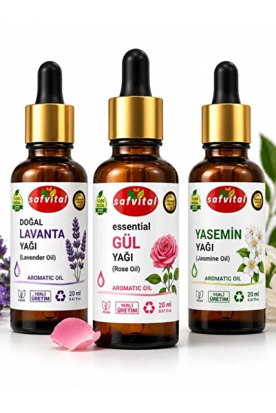 safvital مجموعة اللافندر+الورد+الياسمين المكونة من 3 قطع للعناية بالروائح الع...