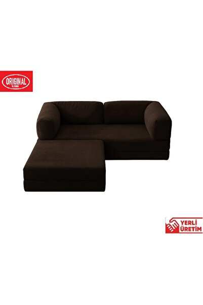 HEREV K200X200 YATAKLI KÖŞE TAKIMI FİTİLLİ KADİFE YIKANABİLİR KUMAŞ MODÜLER K...