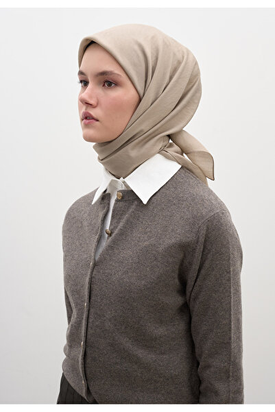 Freshscarfs Φυσικό μπεζ βαμβακερό φουλάρι βισκόζης