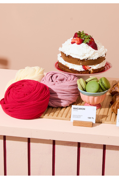 Freshscarfs Pamuklu Keten Şal Strawberry Shortcake