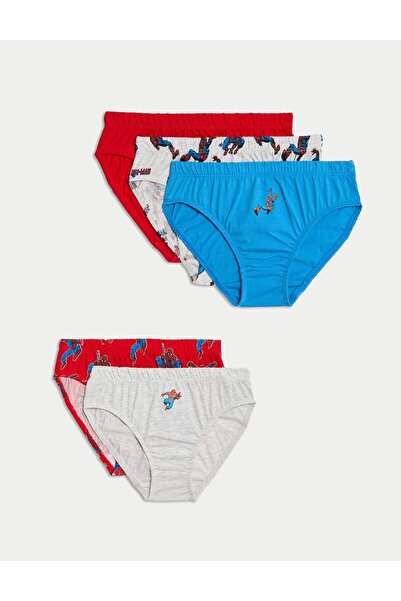 Marks & Spencer 5’li Saf Pamuklu Spider-Man™ Brief Külot Seti (2–8 Yaş)