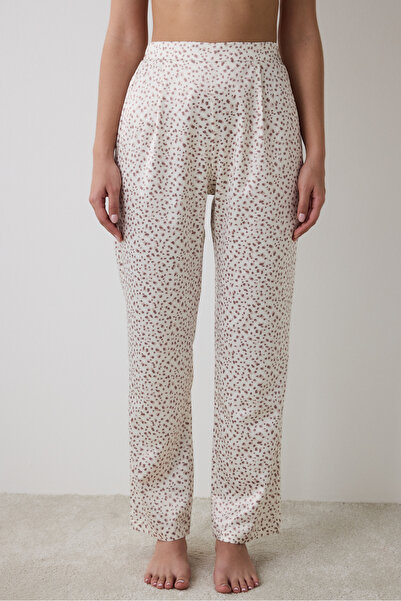 Penti Lilah Saten Ekru Pantolon Pijama Altı