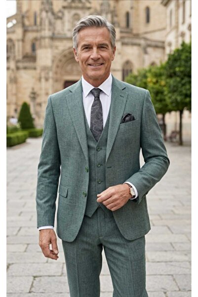 pagus New Season Vested Two Button Double Slit Regular Fit Men's Suit