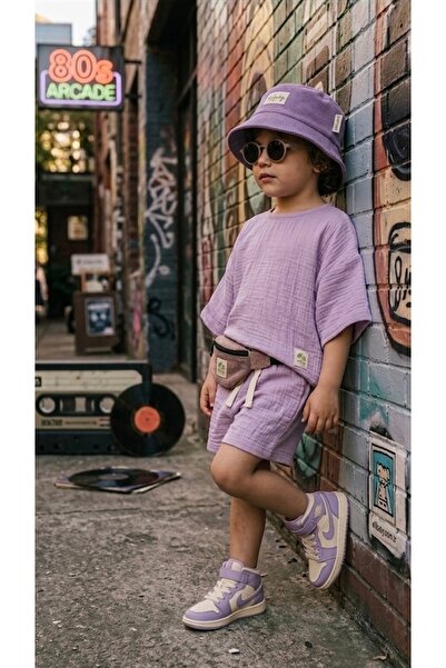 elibaby Unisex %100 Pamuk Müslin Oversize Bebek Çocuk Takım