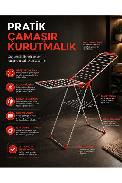 NOKHBA Nk-0535 Lavender Çamaşır Kurutmalık