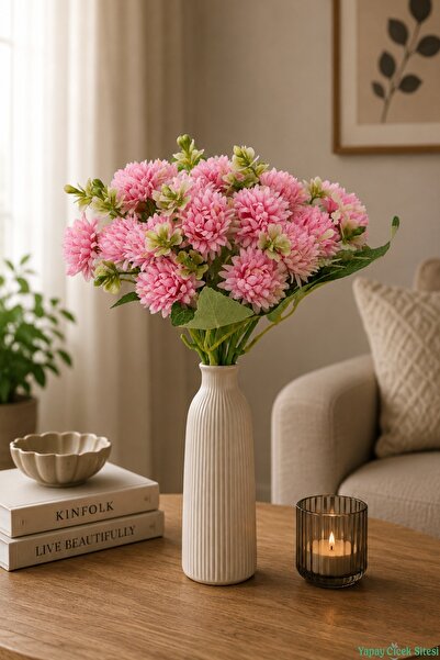 Yapay Çiçek Sitesi Artificial Bud Chrysanthemum 26cm Light Pink