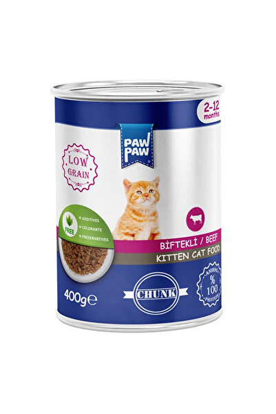 PawPaw Hrana umeda pentru pisica junior, cu bucati de vita in sos, 400g, gust...