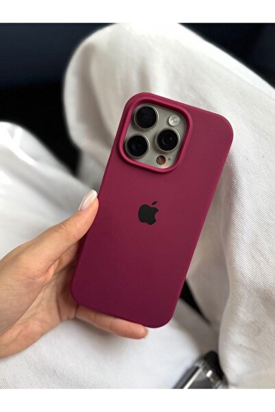 TEYİN AKSESUAR iPhone 14 Pro Max Uyumlu Lansman Premium Silikon Kılıf –Bordo