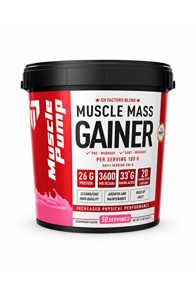 MUSCLE PUMP Muscle Mass Gainer Çilek 5000 Gr
