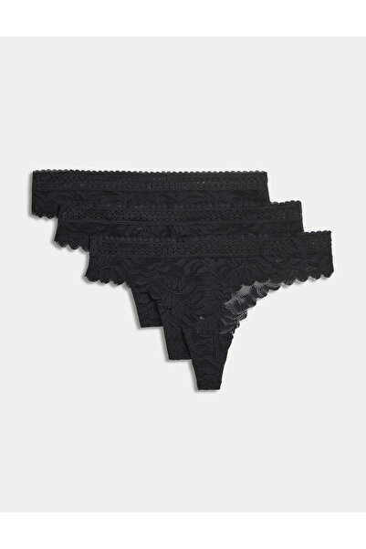 Marks & Spencer 3'lü Flexifit™ Dantelli String Külot Seti