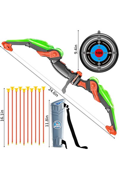 Arabest LED Bow and Arrow Set for Kids, Suction Cup Arrows with Target & Quiv...
