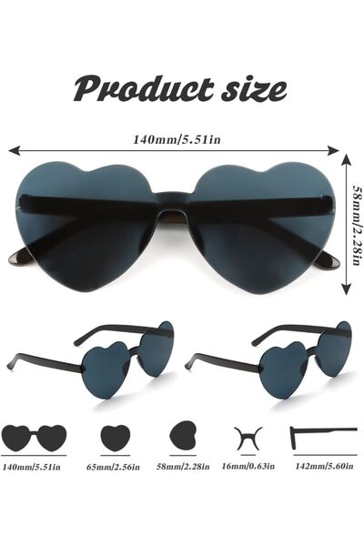 Arabest Oversized Heart Shaped Sunglasses for Bachelorette Party, Fashion Coo...