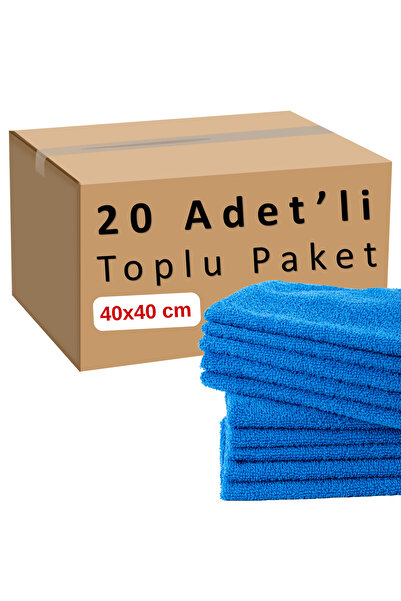 CAQA HOME Pachet de 20 cârpe albastre din microfibră de 40x40 cm pentru bucăt...