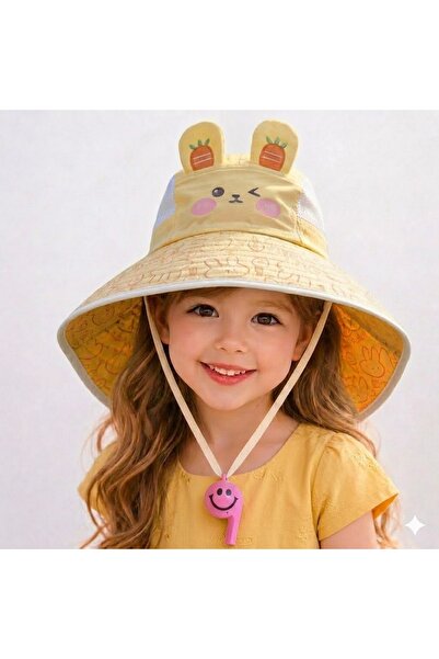 GlassySKY Rabbit Model Whistle Mesh Anti-Sweat Adjustable Children's Hat with...