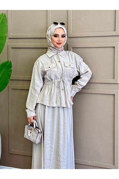 ALLİNOFFİCİAL Modal Tunnel Waist Skirt Set