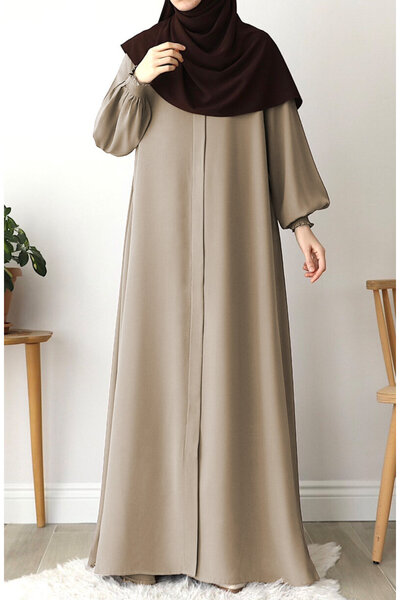 suhneva Asel Mevlana Kloş Ferace Soft Krem