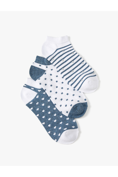 Koton Set of 3 Striped Booties Socks