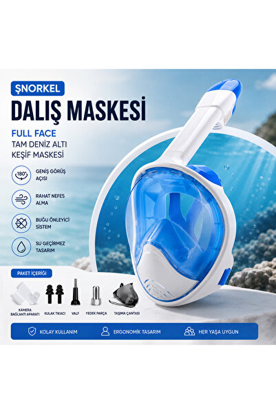 SHIPMENT S/M Beden Şnorkel Dalış Maskesi Full Face Tam Deniz Altı Keşif Maskesi