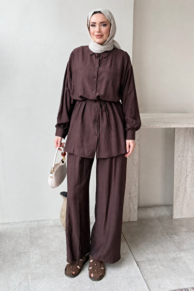 Tesettür Diyarı Renha Summer Hijab Set - Bitter Brown