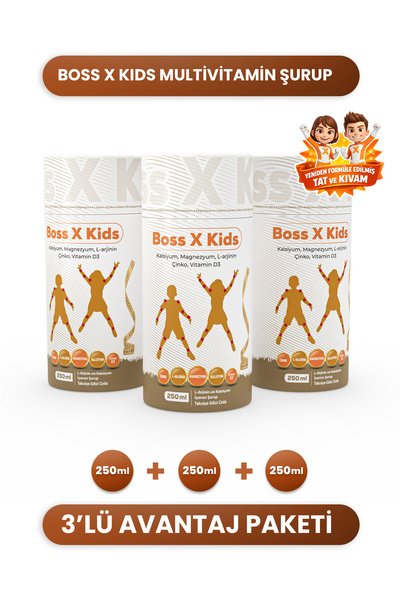ASKO Boss X Kids - Kalsiyum, Magnezyum, L-Arjinin, Çinko, Vitamin D3 İçeren Ç...