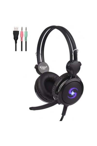 Kübite Oyuncu Işıklı Kulaklık Iyi Kalite Kubite T-591 Pc Mikrofonlu Rgb Gamin...