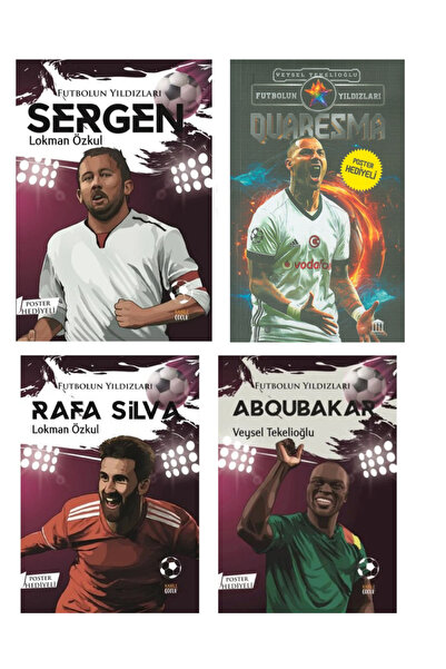 İndigo Kitap Futbolcu Seti 4 Kitap Sergen / Quaresma / Aboubakar / Rafa Silva