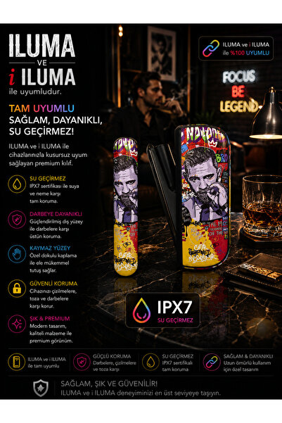 Zigver IQOS ILLUMA UYUMLU KAPAKLI KILIF GRAFFİTİ(TERREA İLE ÇALIŞAN CİHAZA UY...
