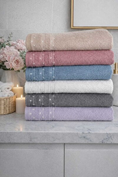 Mela Home İnci 50*90 εκ. Σετ 6 πετσετών για χέρια και πρόσωπο - Πακέτο προίκα...