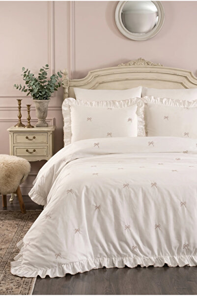 Serebien Home Collection Aurelia %100 Pamuk Fırfırlı, Fiyonk Desen Nakışlı 6 ...