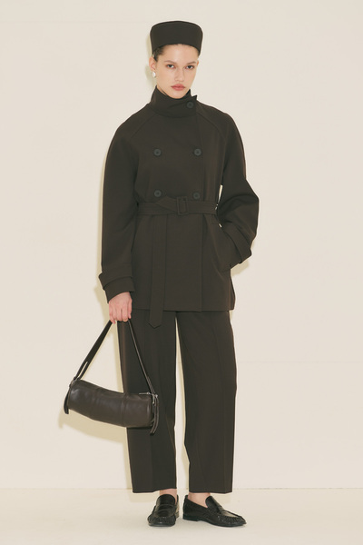 Manuka ΨΗΛΟΚΡΑΓΑΤΗ ΚΑΜΙΖΑ ΤΥΠΟΥ TRENCH COAT Ζώνη ΤΕΜΑΧΙΩΝ ΣΕ ΧΡΩΜΑ ΚΑΦΕ