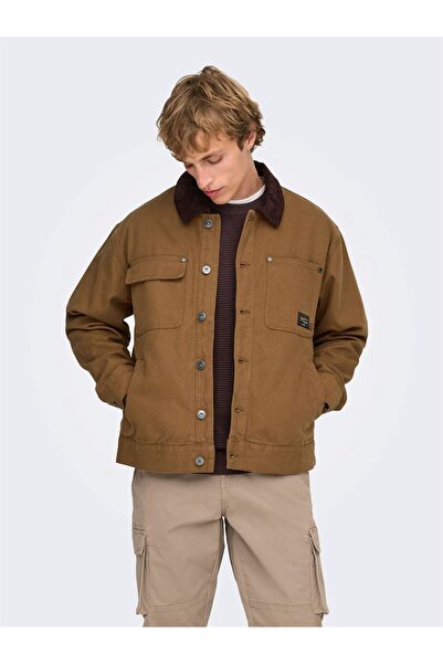 Only & Sons ONSTIMBER COTTON JACKET OTW Erkek Kahverengi Mont - 22035717