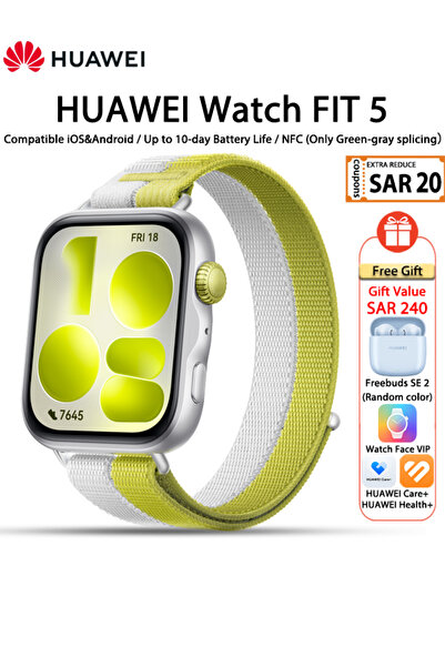 Huawei ساعة ذكية WATCH FIT 5، تتبع متقدم للنوم والصحة، مراقبة رياضية، متوافقة...