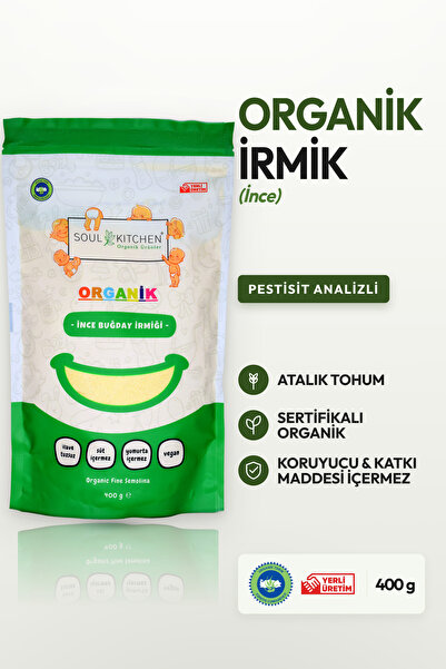 Soul Kitchen Organik Ürünler Organik Sertifikalı İnce İrmik Kilitli Ambalaj 4...