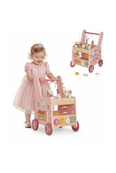 indiggo Antemergator 5in1 Lemn Woody Walker Pink Montessori Educativ Copii