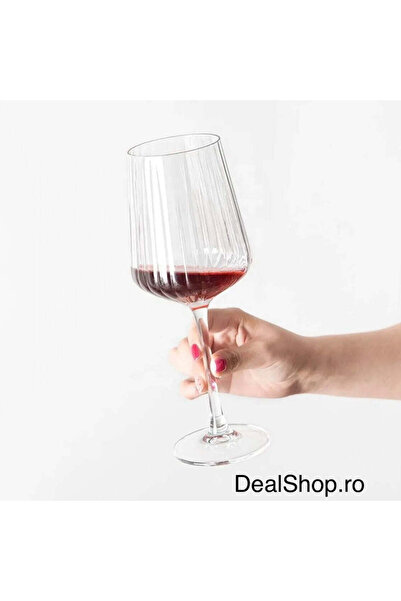 dealshopromania Set de 6 pahare de vin Allegra Focus 350 ml Design cu dungi, ...