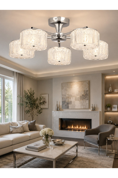 ESSLİGHT Mercan 5’li 3 Renk Işık Özellikli Led'li Modern Salon Mutfak Yatak O...