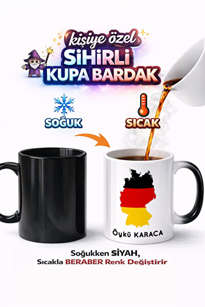 Kirbi Reklam كوب سحري من البورسلين مطبوع على الوجهين بتصميم علم ألمانيا