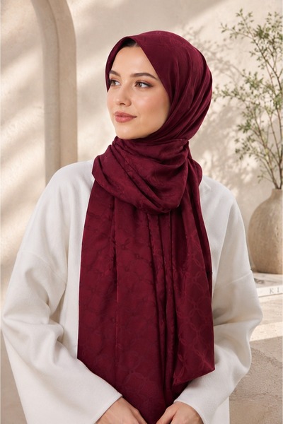 MİRSOY SCARF Lina Desen Kaymaz jakarlı Şal